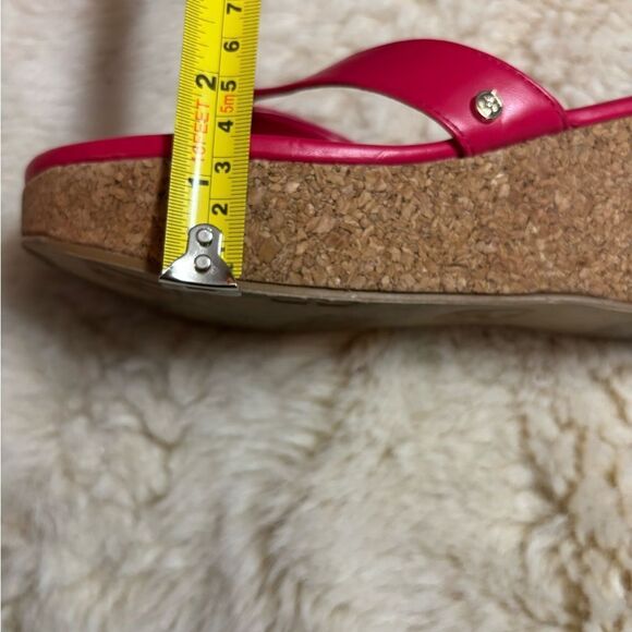 IMAN Hot Pink Wedge Sandals with Wide Strap - Picture 5 of 10